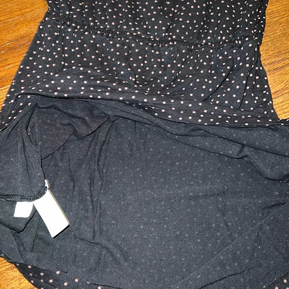 LOFT Black & Tan Polka Dot Sleeveless Mini Dress Rayon & Lyocell Size S Petite - Picture 7 of 11